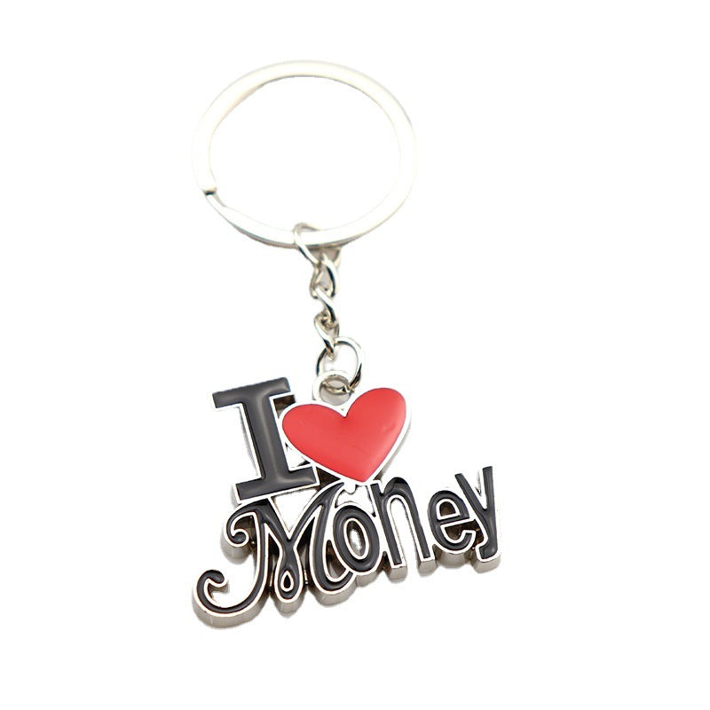 Wholesale ILOVEMONEY Cartoon Metal Enamel Glue Creative Key Chain